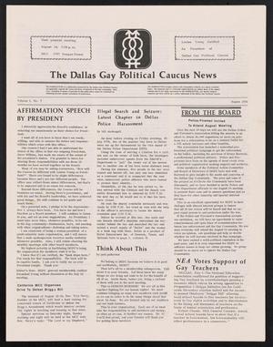 Primary view of object titled '[The Dallas Gay Political Caucus News, Volume 2, Number 7, August 1978]'.