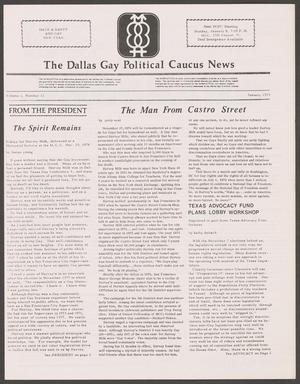 Primary view of object titled '[The Dallas Gay Political Caucus News, Volume 2, Number 12, January 1979]'.