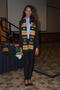 Photograph: [Young woman in Kente stole, MC ceremony]