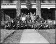 Photograph: [Beta Alpha Psi, 1942 - Group Photo in Front of Fraternity House]