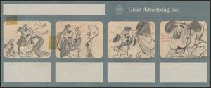 Primary view of object titled '[Four-Panel storyboard with original drawings of Frosty Dog]'.