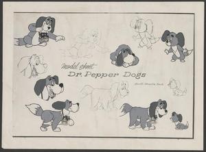 Primary view of object titled '[Model sheet for the Dr. Pepper dogs, 4]'.