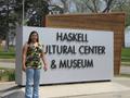 Thumbnail image of item number 1 in: '[Woman at Haskell Cultural Center & Museum]'.