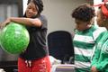 Thumbnail image of item number 1 in: '[Buddy System students with conversation ball]'.