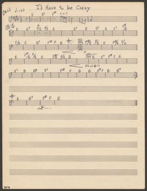 Primary view of object titled '[Original "I'd Have To Be Crazy" sheet music]'.