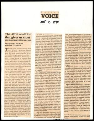 Primary view of object titled '[Clipping: The AIDS coalition that gives us clout]'.