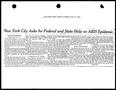 Primary view of [Clipping: New York City asks for federal and state help on AIDS epidemic]