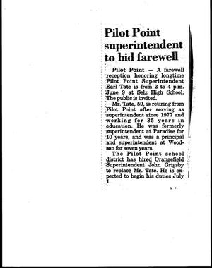 Primary view of object titled '[Pilot Point News Clipping]'.