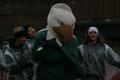 Thumbnail image of item number 1 in: '[Scrappy the Eagle standing with North Texas Dancers during a UNT football game]'.