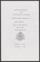 Pamphlet: [Program: Chapter Chartering and Installation of Officers -- Brazos V…