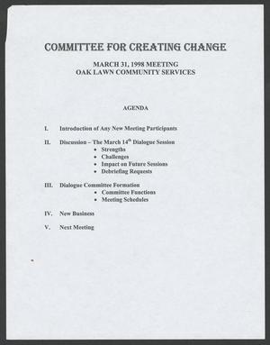 Primary view of object titled '[Committee for creating change meeting agenda and minutes]'.