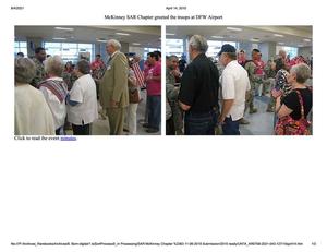 Primary view of object titled 'McKinney SAR Chapter greeted troops at DFW Airport'.