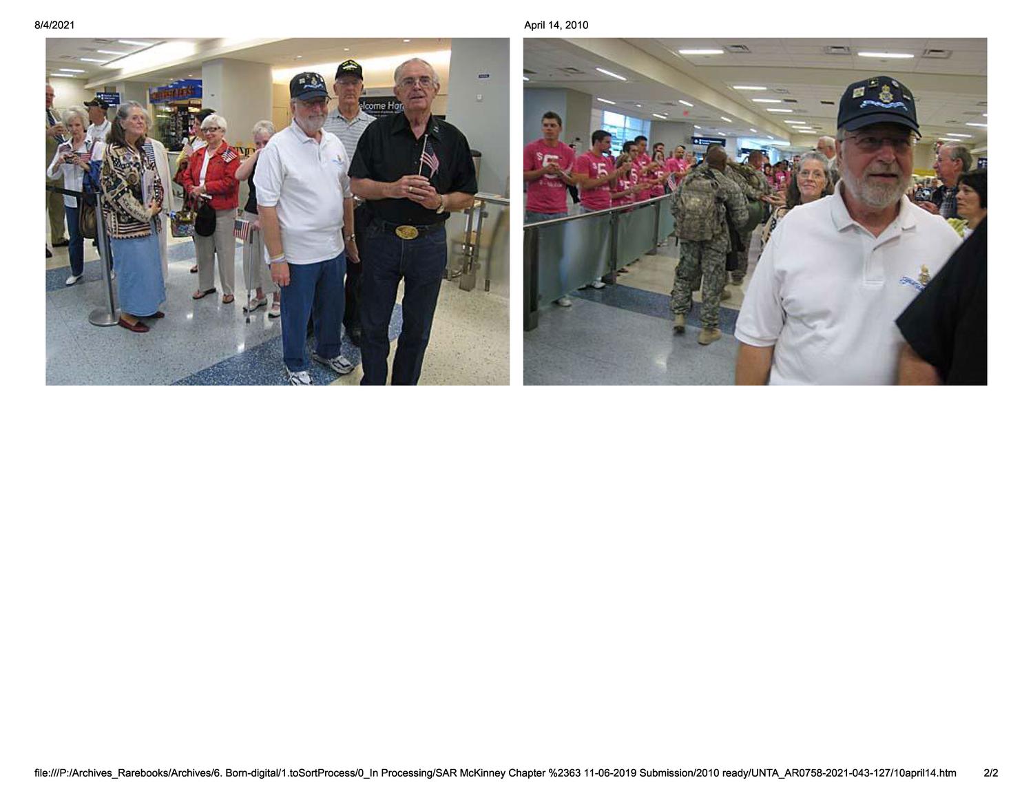 McKinney SAR Chapter greeted troops at DFW Airport
                                                
                                                    [Sequence #]: 2 of 2
                                                