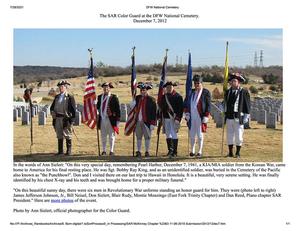 Primary view of object titled 'The SAR Color Guard at the DFW National Cemetery: December 7, 2012'.