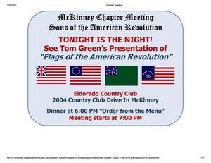 Primary view of object titled '["Flags of the American Revolution" presentation by Tom Green at McKinney Chapter meeting]'.