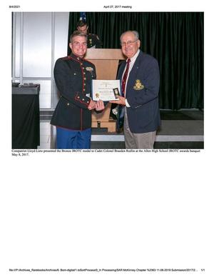 Primary view of object titled '[Allen High School JROTC awards banquet]'.