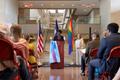 Photograph: [Shannon Walker speaks at LGBTQ reception]
