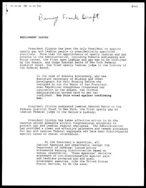 Primary view of object titled '[Draft of Barney Frank paper]'.