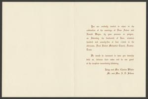 Primary view of object titled '[Invitation for the Wedding of Dena Arlene and Ronald Wayne]'.