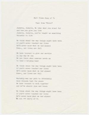 Primary view of object titled '[Wart Class Song of 1974]'.