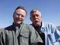 Photograph: [Craig Hillis and Steven Fromholz at Terlingua Cemetery]