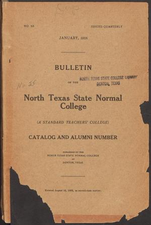 Primary view of object titled 'Catalog of North Texas State Normal College: January 1918'.