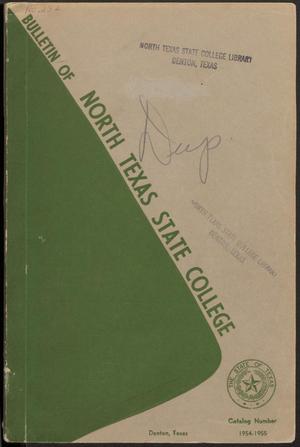 Primary view of object titled 'Catalog of North Texas State College: 1954-1955, Undergraduate'.