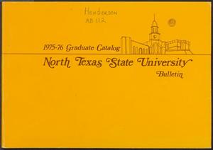 Primary view of object titled 'Catalog of North Texas State University: 1975-1976, Graduate'.