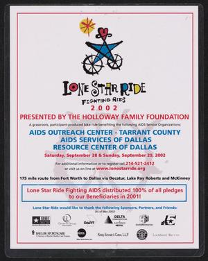 Primary view of object titled '[Lone Star Ride 2002 information flyer]'.