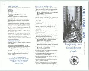 Primary view of object titled 'Temporary Food Establishment Guide'.