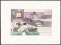Thumbnail image of item number 1 in: '[Retro perspective print series by Teel Sale; ripples and architecture plaza]'.