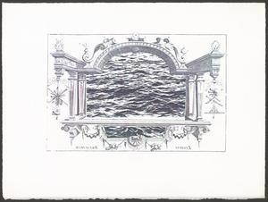 Primary view of object titled '[Retro perspective print series by Teel Sale; ornate framed choppy waves]'.
