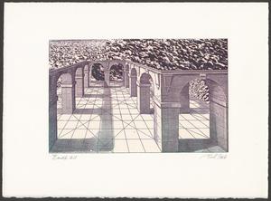 Primary view of object titled '[Retro perspective print series by Teel Sale; Earth Art, archways]'.