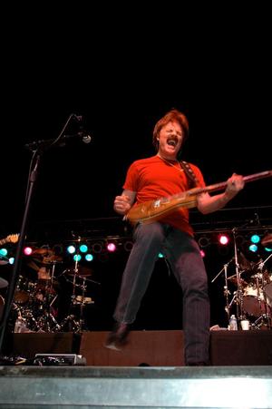 Primary view of object titled '[Tom Johnston yells on stage]'.