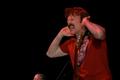 Thumbnail image of item number 1 in: '[Tom Johnston yells on stage, closeup]'.