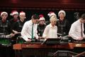 Photograph: [Drummers and xylophone players at the Percussion Holiday Performance]
