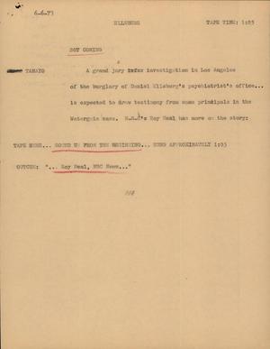 Primary view of object titled '[News Script: Ellsberg]'.