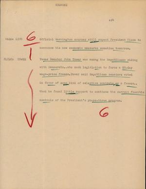 Primary view of object titled '[News Script: Economy]'.