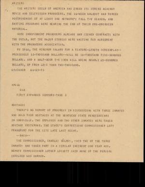 Primary view of object titled '[News Script: Writers]'.