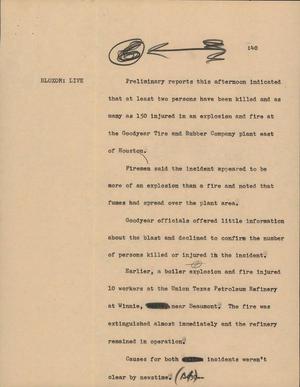 Primary view of object titled '[News Script: Explosion]'.