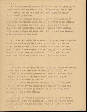 Primary view of object titled '[News Script: Watergate]'.
