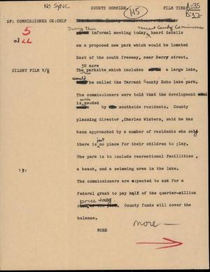 Primary view of object titled '[News Script: County commish]'.