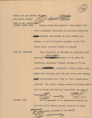 Primary view of object titled '[News Script: Courthouse]'.