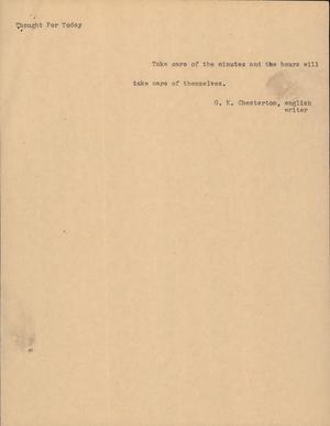 Primary view of object titled '[News Script: Thought For Today]'.