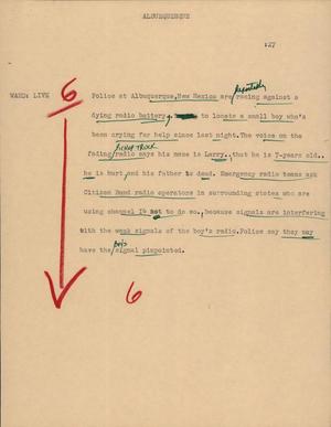 Primary view of object titled '[News Script: Albuquerque]'.