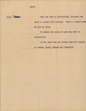 Primary view of object titled '[News Script: Money]'.
