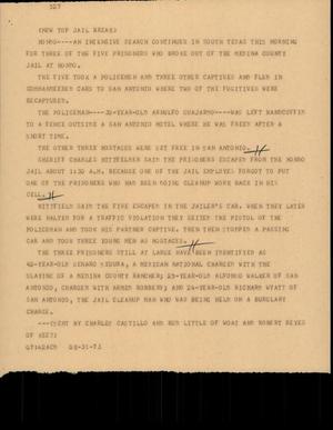 Primary view of object titled '[News Script: New Top Jail Break]'.