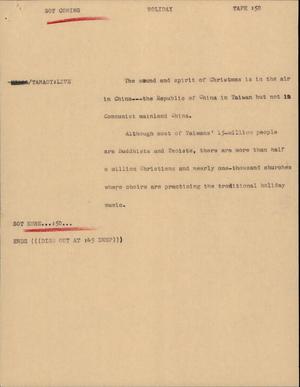 Primary view of object titled '[News Script: Holiday]'.