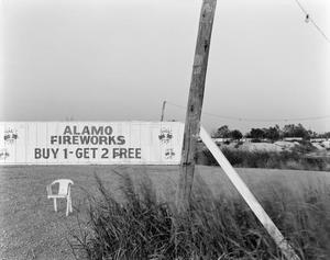 Primary view of object titled '[A sign for Alamo Fireworks]'.