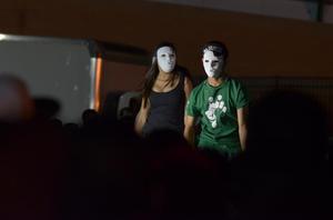 Primary view of object titled '[Group 3 performs at 2013 Yell Like Hell event, 2]'.